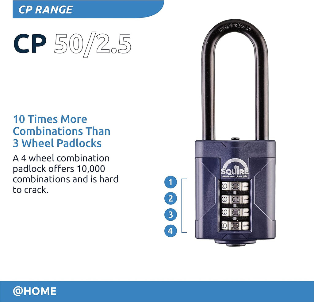 Blue 50 mm Alloy Steel 4 Wheel Combination Padlock, Pack of 2 P133949