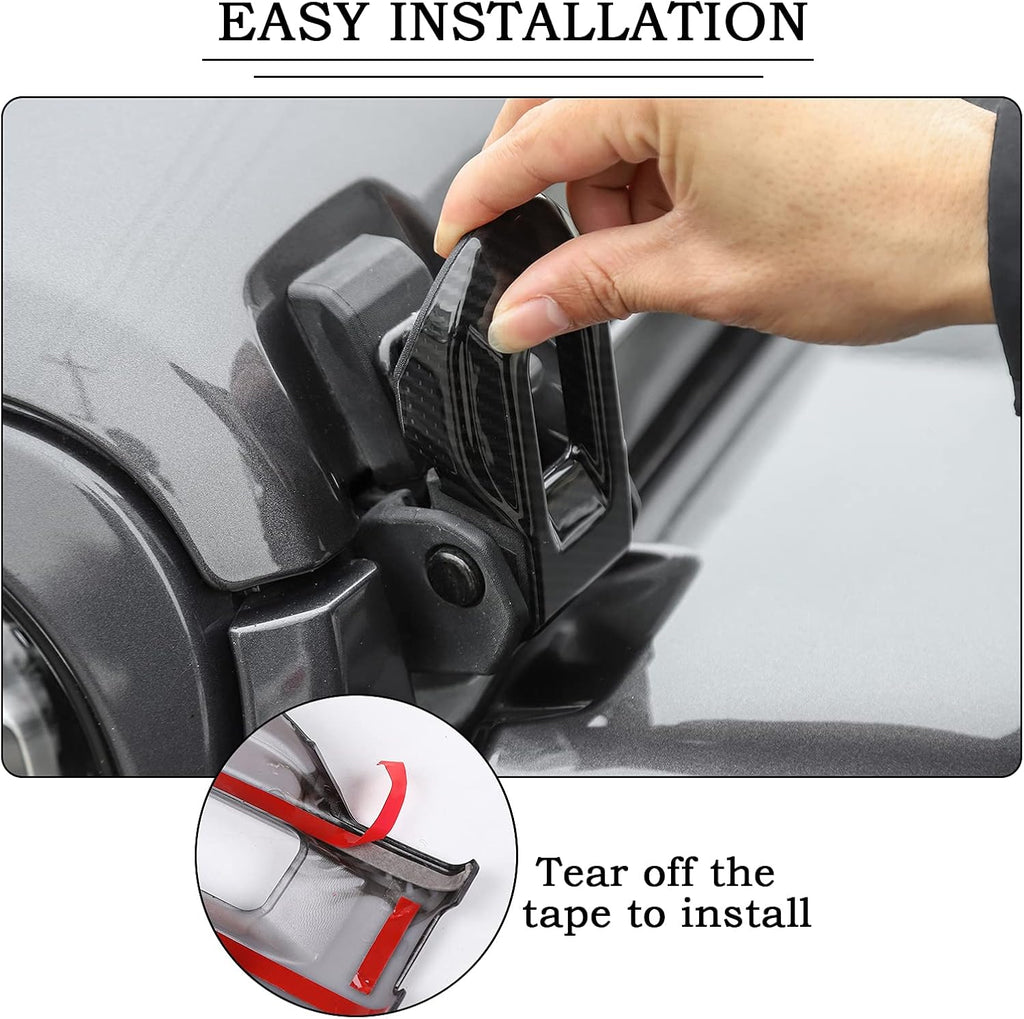 Carbon Fiber Hood Latch Cover Accessories for Jeep Wrangler JL Gladiator JT 2018-2021 (2 PCS) L1511