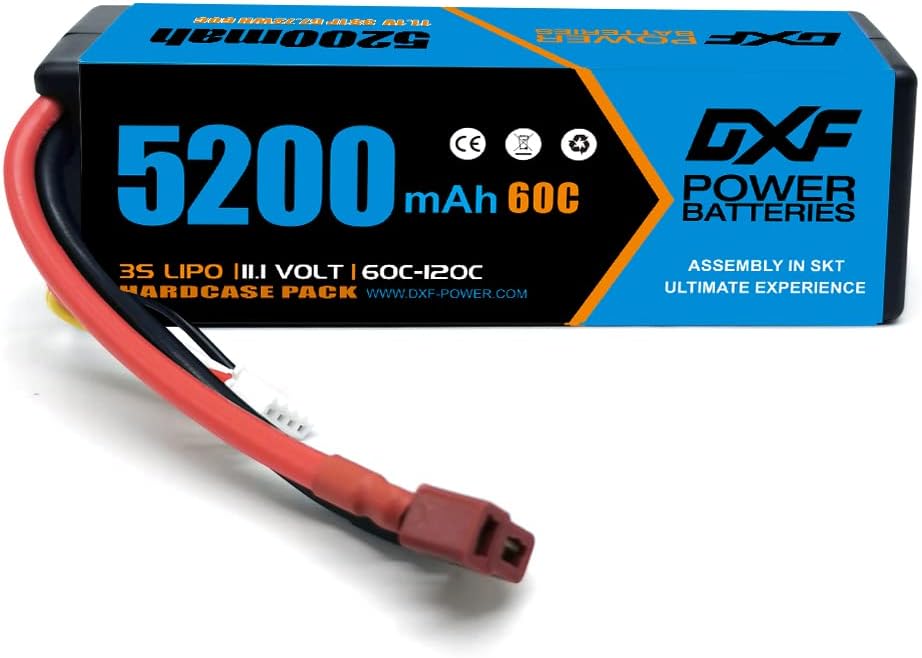 3S Lipo Battery 5200mAh 11.1V 60C Hard Case with Deans Connector (2 Pack) U501826