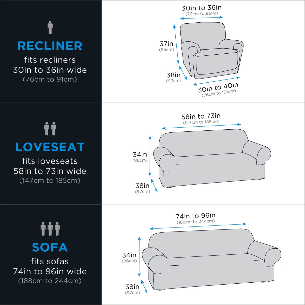 Chenille Stretch Fabric Loveseat Slipcover C2043