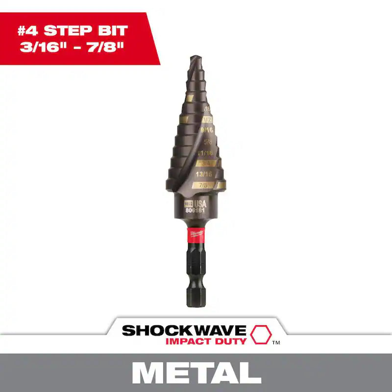 3/16 in. - 7/8 in. Titanium Step Drill Bit P377